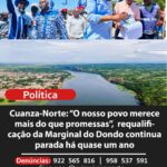 Cuanza-Norte: “O nosso povo merece mais do que promessas”,  requalificação da Marginal do Dondo continua parada a quase um ano